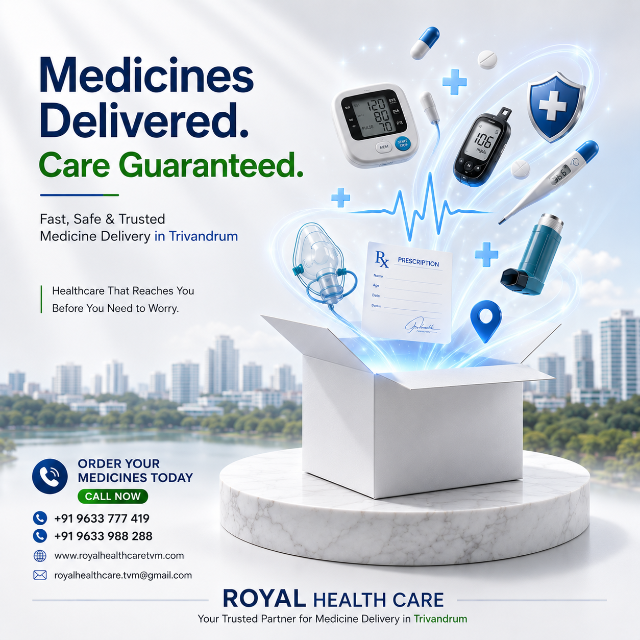 Best Medicine Delivery in Trivandrum – Fast, Safe & Reliable Home Delivery | Royal Health Care