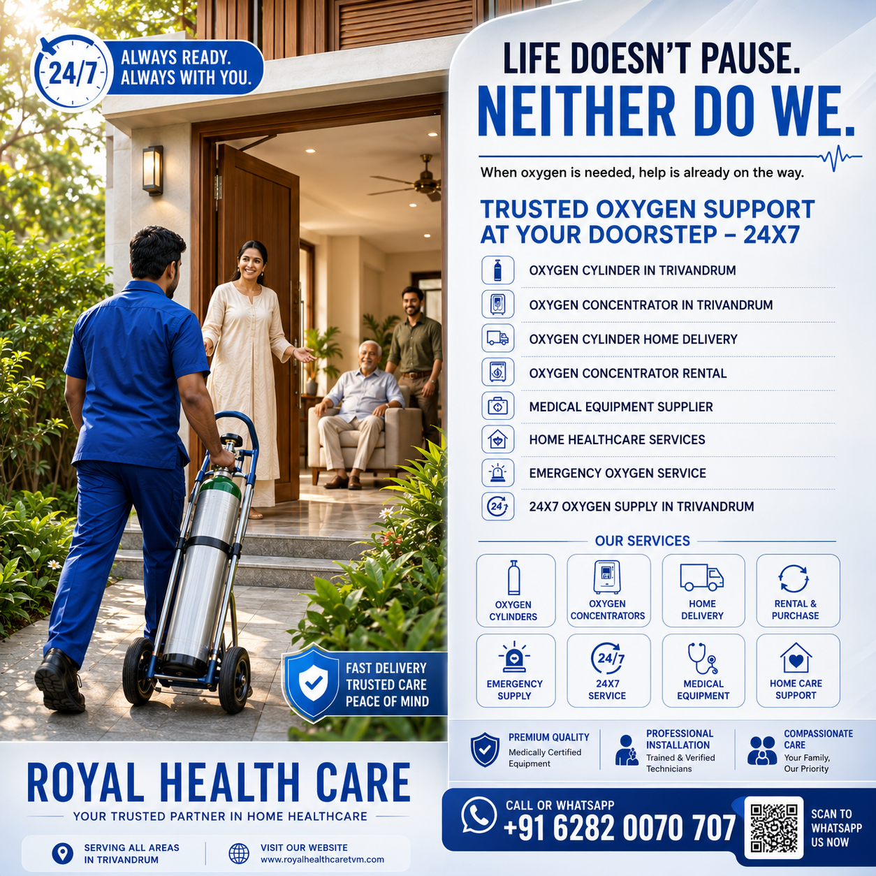 Royal Health Care – 24×7 Oxygen Supply in Trivandrum