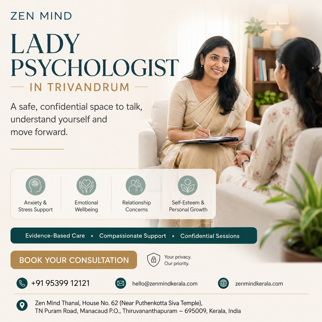 Lady Psychologist in Trivandrum – Zen Mind Kerala