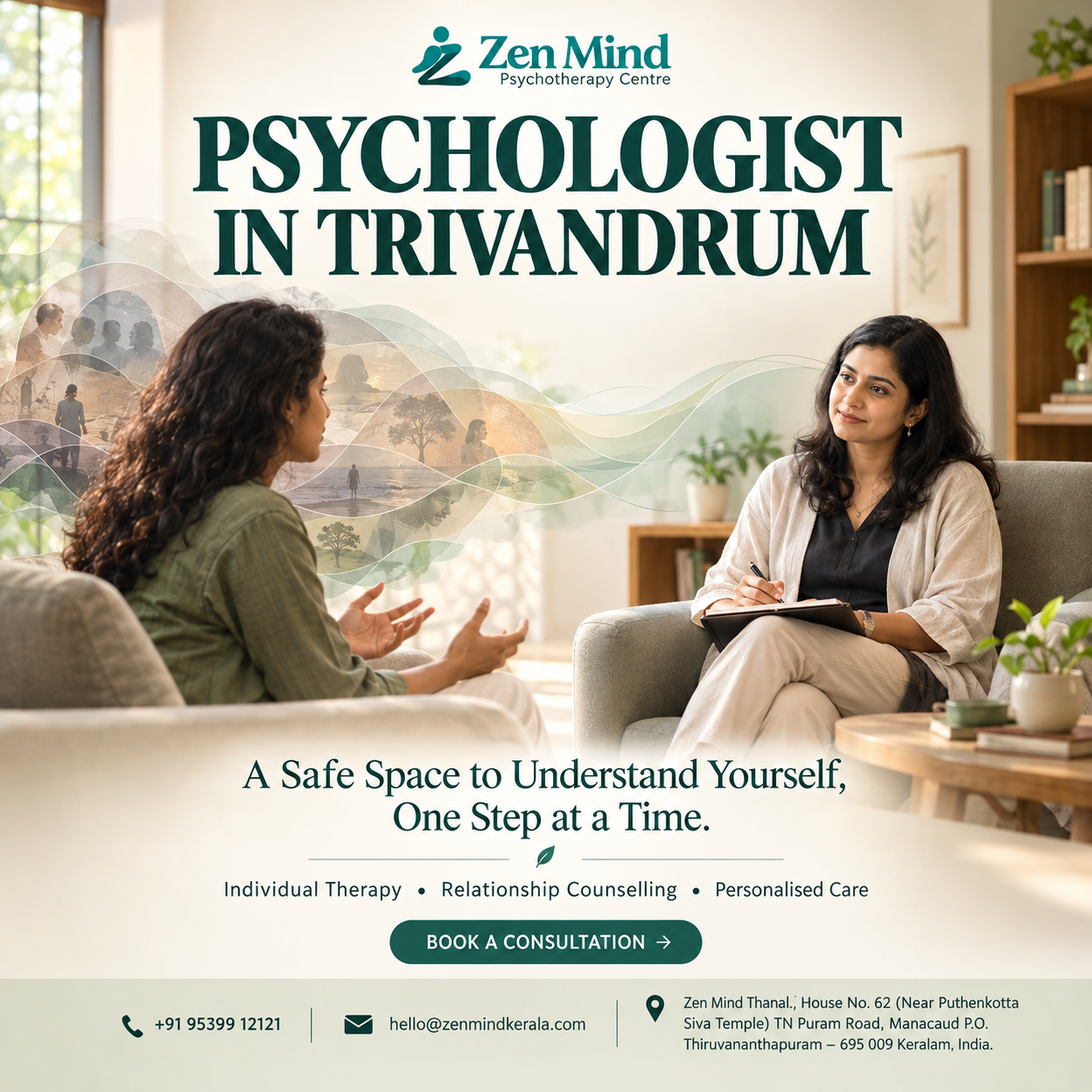 Find Peace of Mind with Zen Mind Psychotherapy Centre in Trivandrum